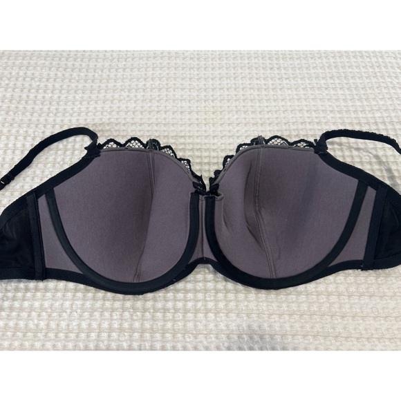 Adore Me Bra Women’s 36DDD Black Gray Lace Padded Underwire - Picture 6 of 14